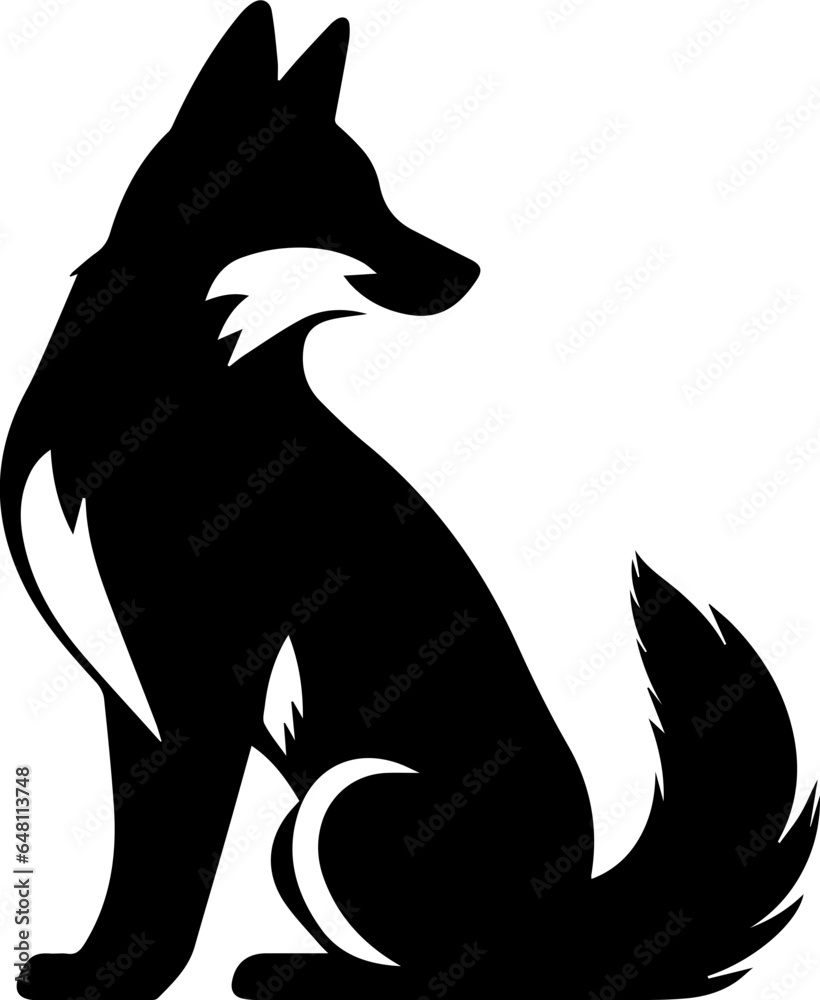 Naklejka premium Darwins Fox Silhouette Icon