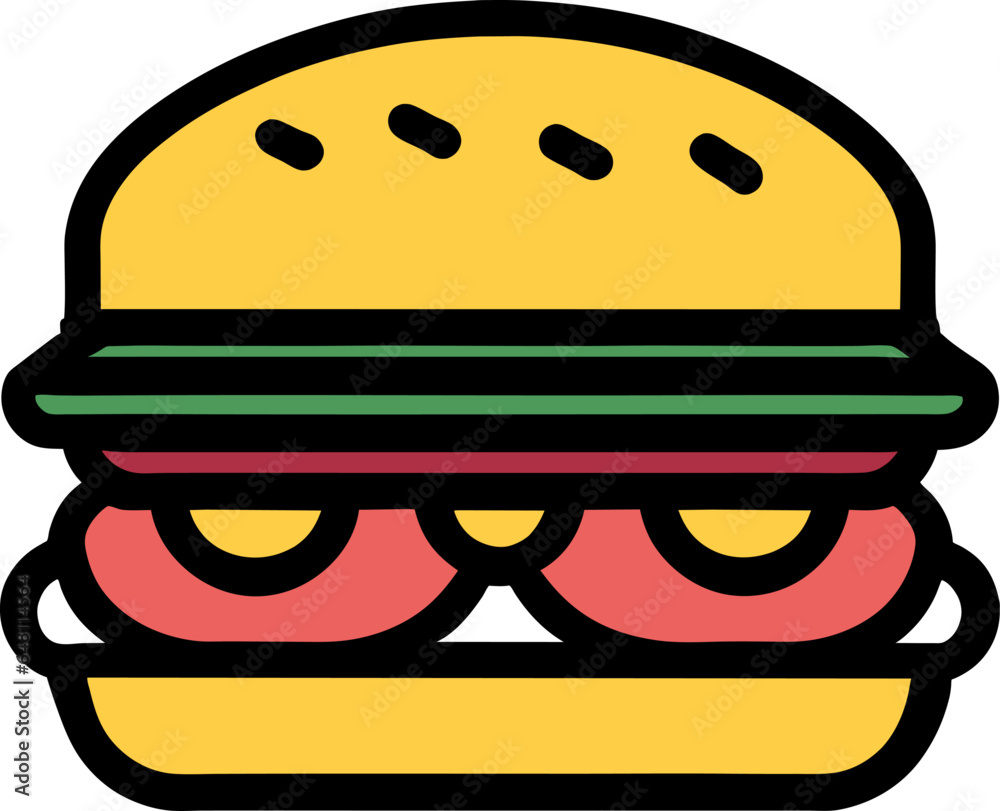 illustration Vector outline Hamburger Burger. illustration Vector outline Hamburger Burger.