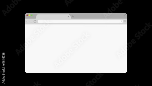 Blank browser window with space for text. Empty browser window on a laptop or computer with blank search bar. Black background.