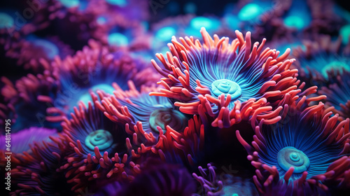 anemone actinia texture underwater reef sea coral .ai generative