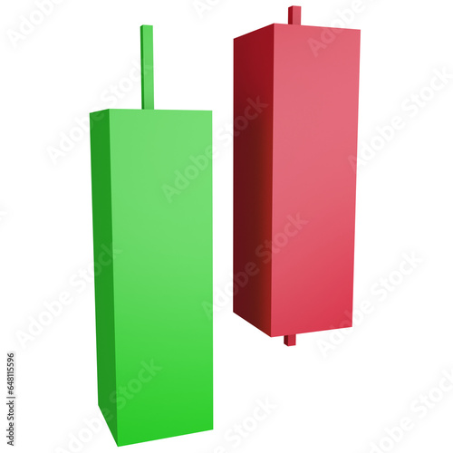 Dark cloud cover candlestick clipart flat design icon isolated on transparent background, 3D render investment and trading concept