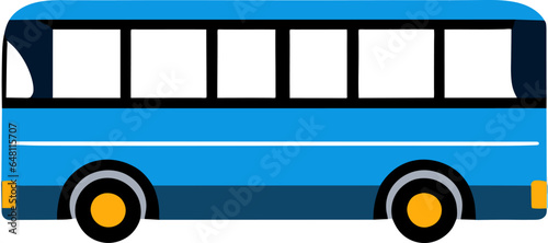 A cartoon school bus front view. Back to school. Vector flat illustration.