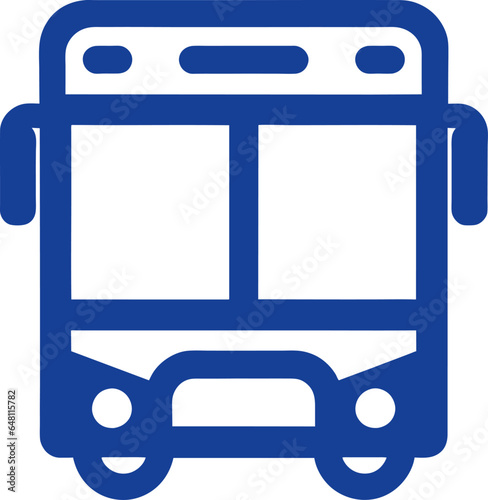 Blue bus stop icon. Boarding position. Vector.