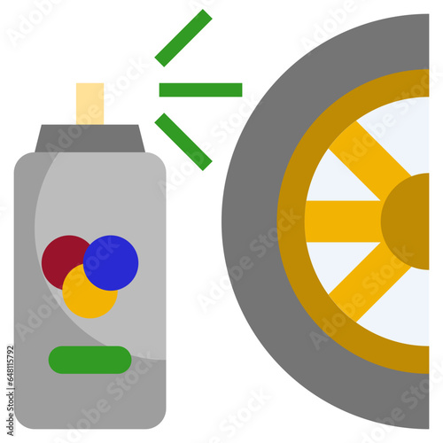 ALLOY WHEEL filled outline icon,linear,outline,graphic,illustration