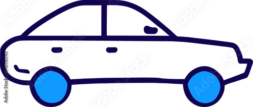 automobile figurine with black wheels parked on white background in studio