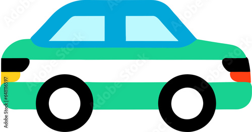 automobile figurine with black wheels parked on white background in studio