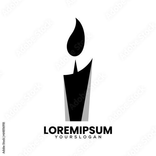 candle logo design template vector