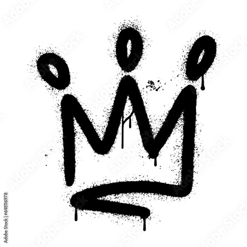 Crown sprayed in graffiti style. Vector illustration.
