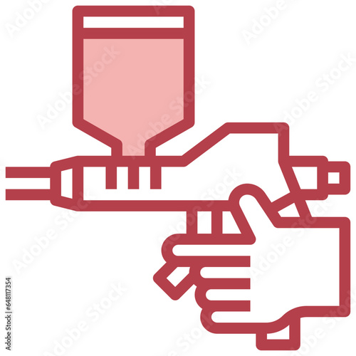 SPRAY GUN3 filled outline icon,linear,outline,graphic,illustration