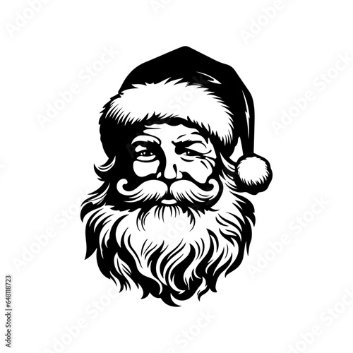 Christmas Silhouette Santa Claus with Sleigh Clip Art Silhouette christmas isolated on white