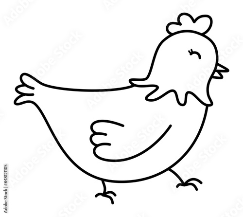 Hen - Chicken Walking with Warm-hearted Eye