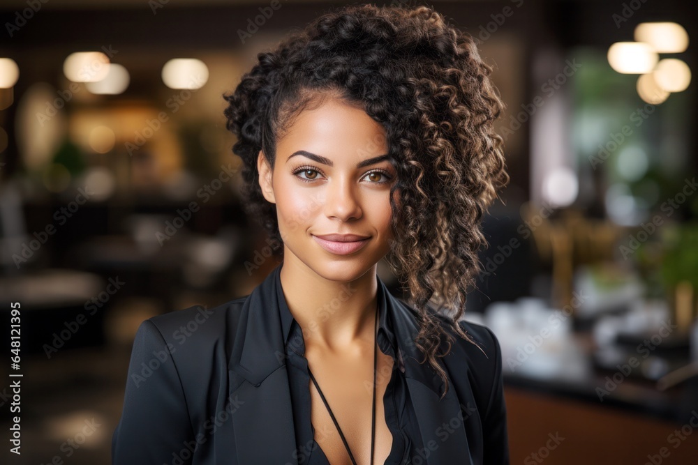 Fototapeta premium happy young african american young woman