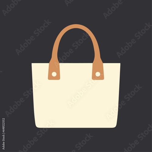 Totebag vector illustration, flat white totebag, shopbag vector art isolated