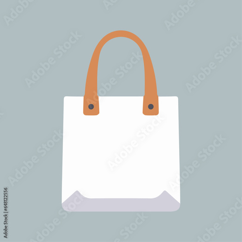 Totebag vector illustration, flat white totebag, shopbag vector art isolated