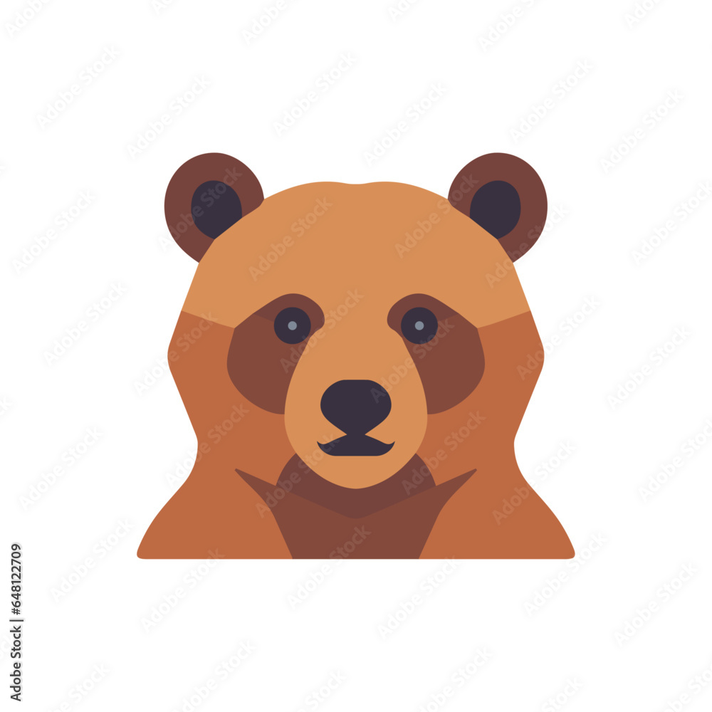 Cute bear head vector illustration, flat bear head vector art isolated on a white background Cute bear head vector illustration, flat bear head vector art isolated on a white background