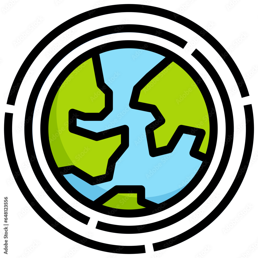 ATMOSPHERE OF EARTH filled outline icon,linear,outline,graphic,illustration