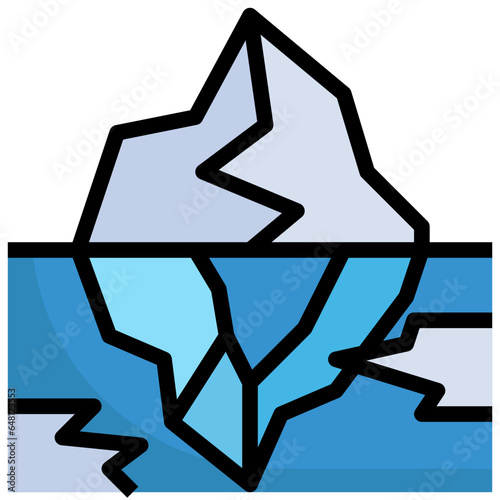 GLACIER filled outline icon,linear,outline,graphic,illustration