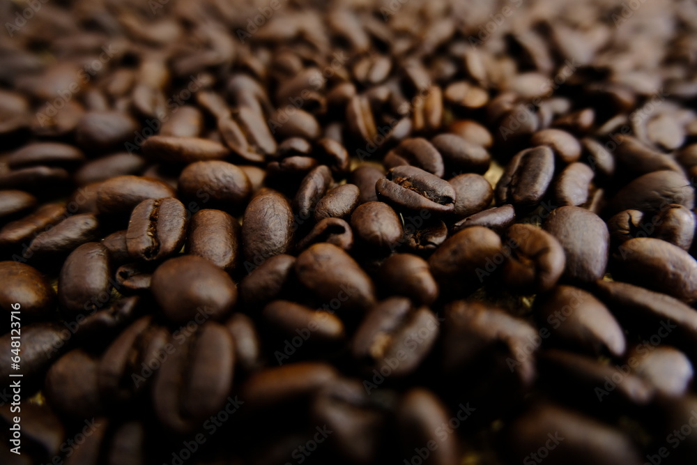 coffee beans after the roasting process coffee beans after the roasting process