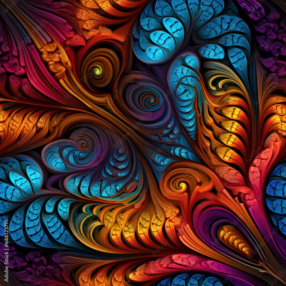 Abstract seamless pattern. Generated by Midjourney AI version 5.2