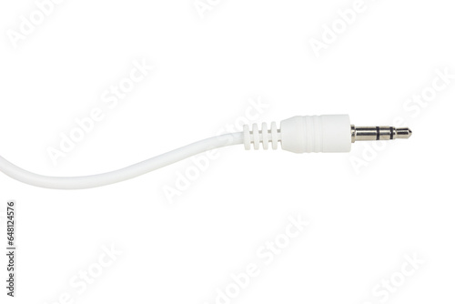 TRRS audio jack, aux cable isolated from background photo