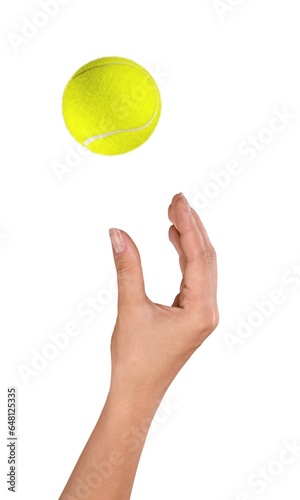 Human hand throwing a sport tennis ball © BillionPhotos.com