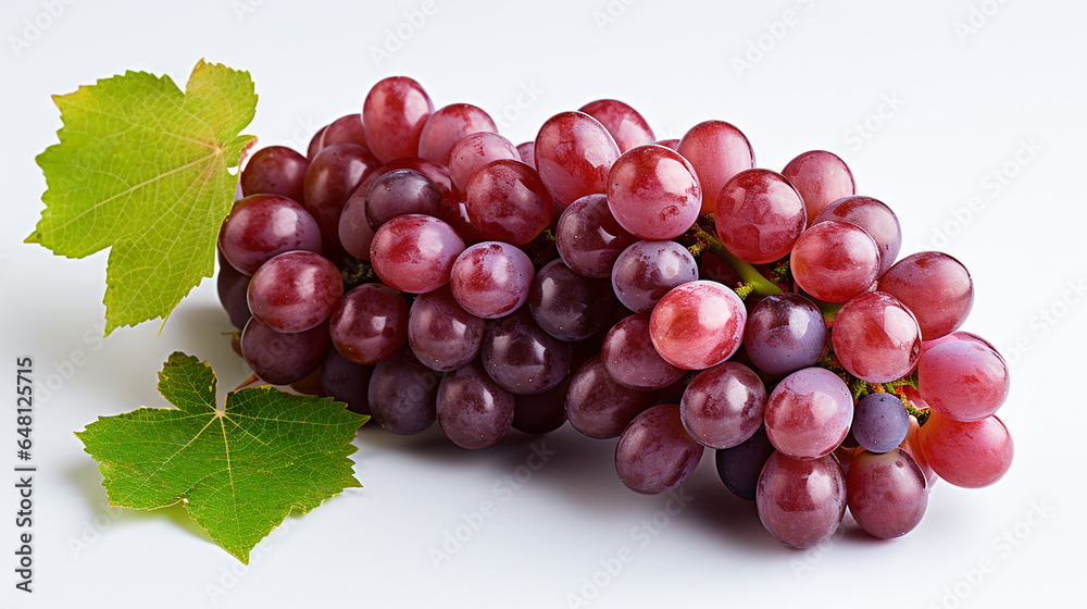 Fototapeta premium Bunch of red grapes isolated on white