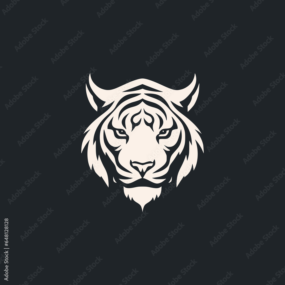 simple head tiger wild animal logo vector illustration template design