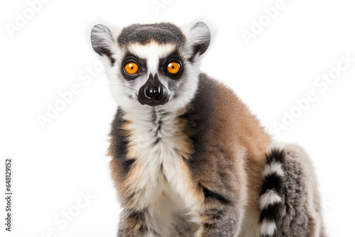 Lemur Catta on white background © Veniamin Kraskov