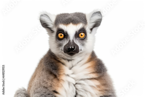 Lemur Catta on white background