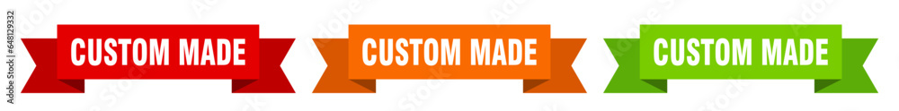 custom made ribbon. custom made isolated paper sign. banner custom made ribbon. custom made isolated paper sign. banner