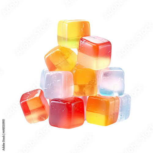 Colored jelly sweet sugar candies or marmalade isolated 