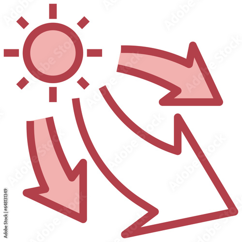 ULTRAVIOLET RADIATION filled outline icon,linear,outline,graphic,illustration