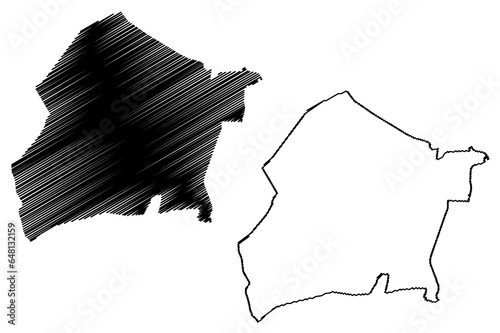 Epe municipality (Kingdom of the Netherlands, Holland, Gelderland or Guelders province) map vector illustration, scribble sketch Epe map