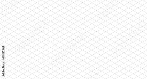 Isometric grid seamless pattern. Isometric grid template. Seamless isometric grid mockup. Vector illustration