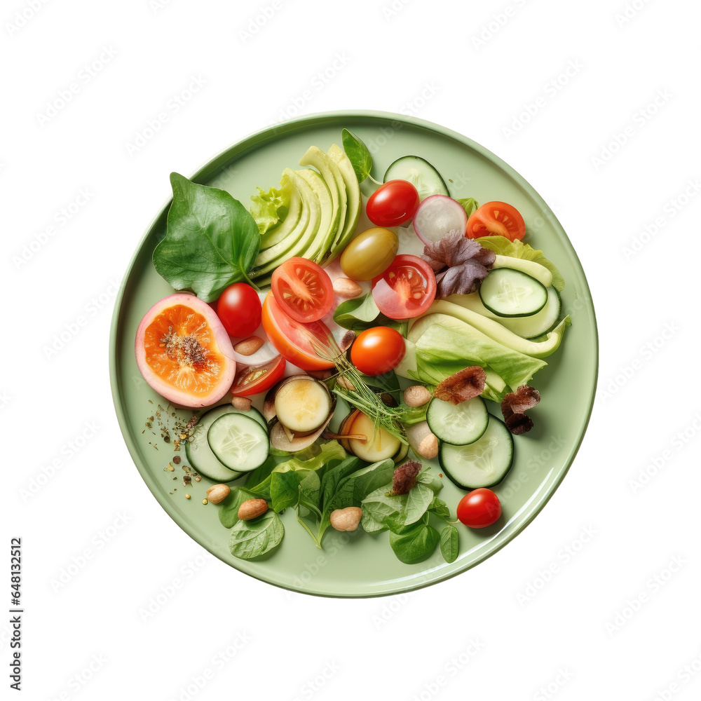 Salad plate with vegetables. Salad plate with vegetables.