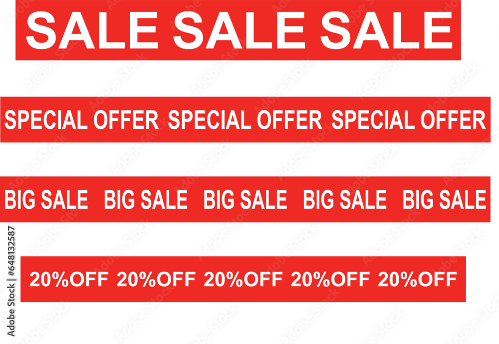 Banner de ofertas y ofertas especiales sobre fondo rojo. Vector