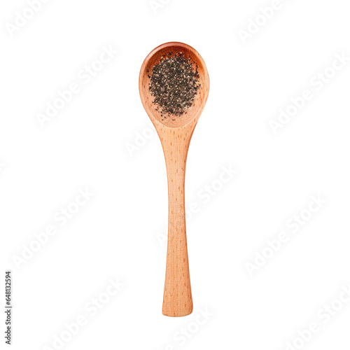 Pepper seasoning mix in wooden spoon cutout