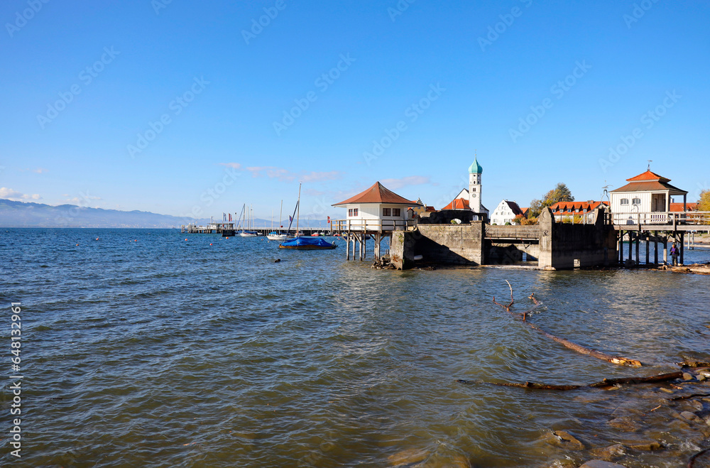 Fototapeta premium The City Wasserburg at the Lake Constance, Bavaria in Germany, Europe