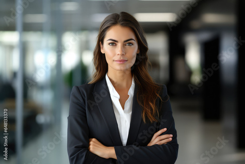 portrait of a female CEO or chief executive officer, office background