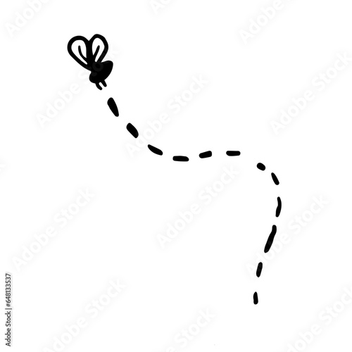 Single hand-drawn fly for greeting cards, posters, recipes, culinary designs. Isolated on a white background. Doodle vector illustration.
