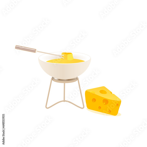 Cheese fondue vector illustration