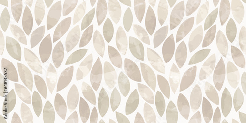 Watercolor leaves seamless vector pattern. foliage leaves background, textured jungle print