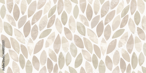 Watercolor leaves seamless vector pattern. foliage leaves background, textured jungle print