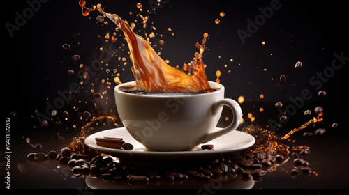 The coffee mug splashed out., generative AI