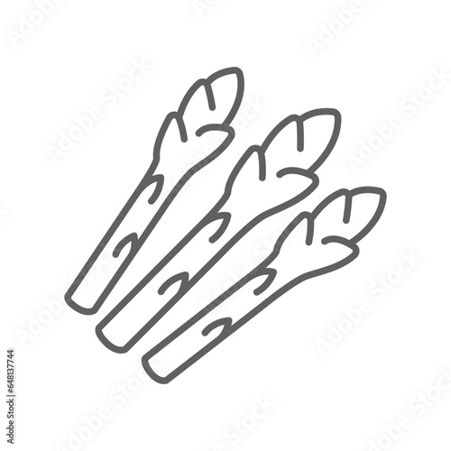 Asparagus icon. Nature vegetable food. sparrow grass Vegan natural bio. Dietary edible plant. asparagus sprout bundle. vegetarian outline style. vector illustration. design on white background.