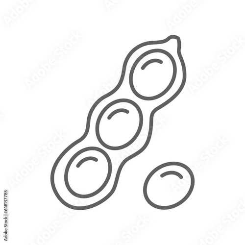 soybeans icon. nature vegetable food. Soybean seeds For soy milk for health. soya bean plant for food apps web. editable stroke outline style. vector illustration design on white background