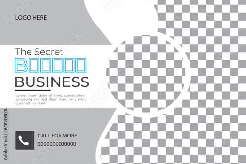 Corporate business or marketing agency postcard template.