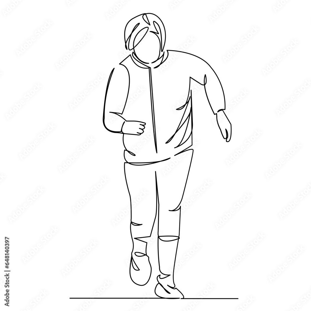 Fototapeta premium an elderly woman is running a marathon