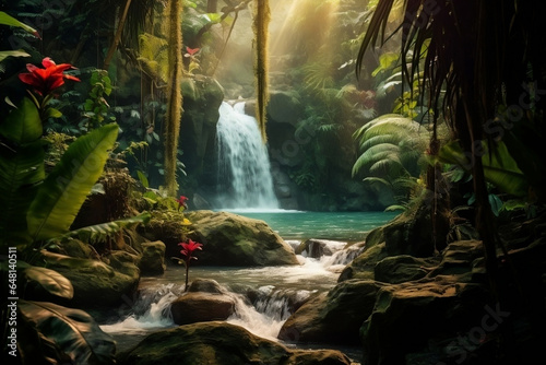 Lago en medio de una jungla