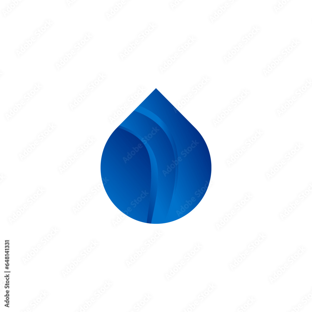 Fototapeta premium ILLUSTRATION ABSTRACT WATER DROP GRADIENT BLUE COLOR LOGO ICON SIMPLE DESIGN VECTOR